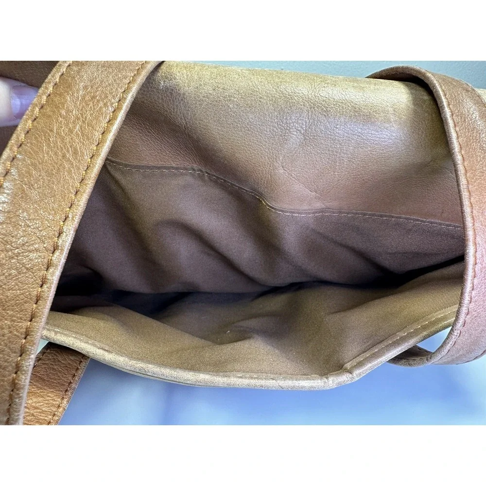 Vintage RENWICK Tan Brown Leather Messenger Bag Shoulder‎ Straps